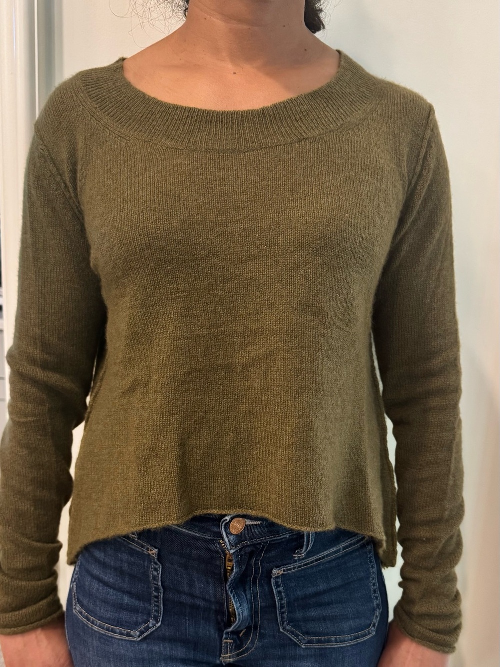 Line xs Olive Crewneck Sweater — Relaxed Everyday Knit